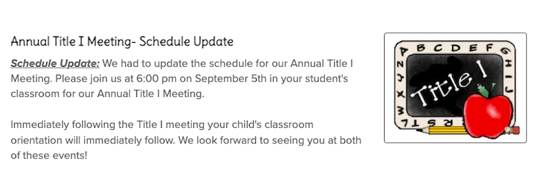 Title One Meeting